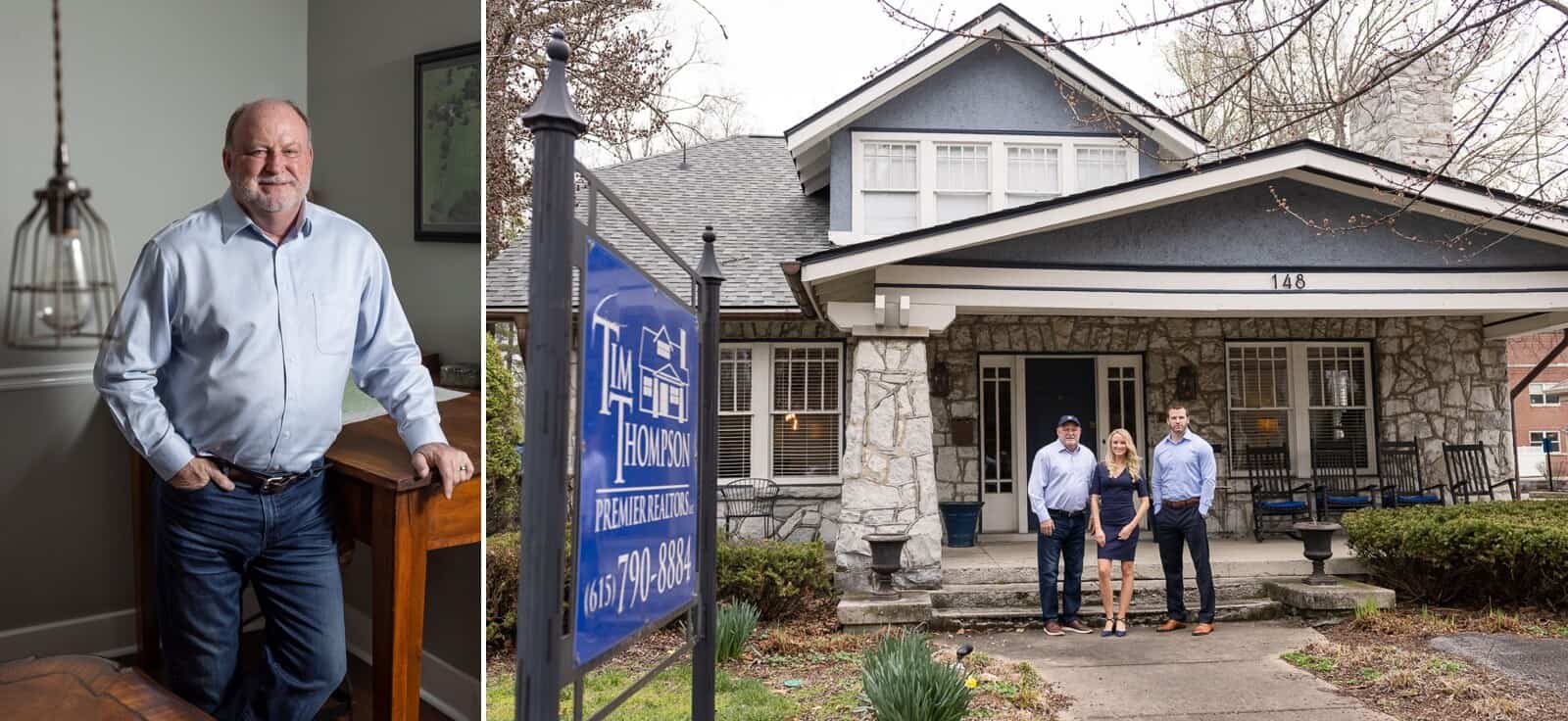 Exterior of historic bungalow used as real estate office
